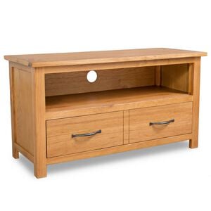 vidaXL tv-skab 90x35x48 cm massivt egetr&aelig;