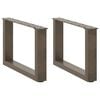vidaXL sofabordsben U-formet 2 stk. naturst&aring;l 50x(30-31) cm st&aring;l
