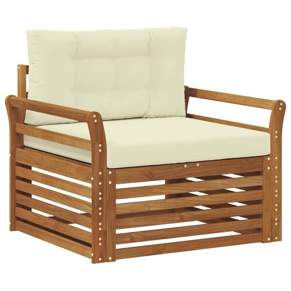 vidaXL Udend&oslash;rs sofagruppe Soli Akacietr&aelig; og polyester Naturfarvet