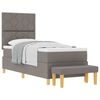 vidaXL Box spring seng med hovedg&aelig;rde Gr&aring;brun 200 x 80 cm Stof