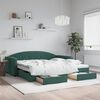 vidaXL daybed med udtr&aelig;k og skuffer 100x200 cm velour m&oslash;rkegr&oslash;n