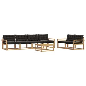 vidaXL Udend&oslash;rs sofagruppe 7 pcs Hvid og sort 79 x 79 x 37 cm