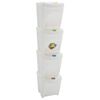 vidaXL stabelbare affaldsspande 4 stk. 100 l polypropylen hvid