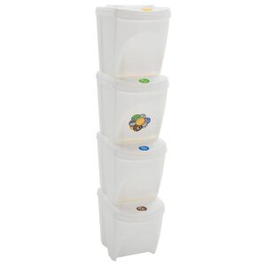 vidaXL stabelbare affaldsspande 4 stk. 100 l polypropylen hvid