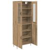 vidaXL Highboard Artisan Egetr&aelig; 69,5 x 34 x 180 cm Konstrueret tr&aelig;