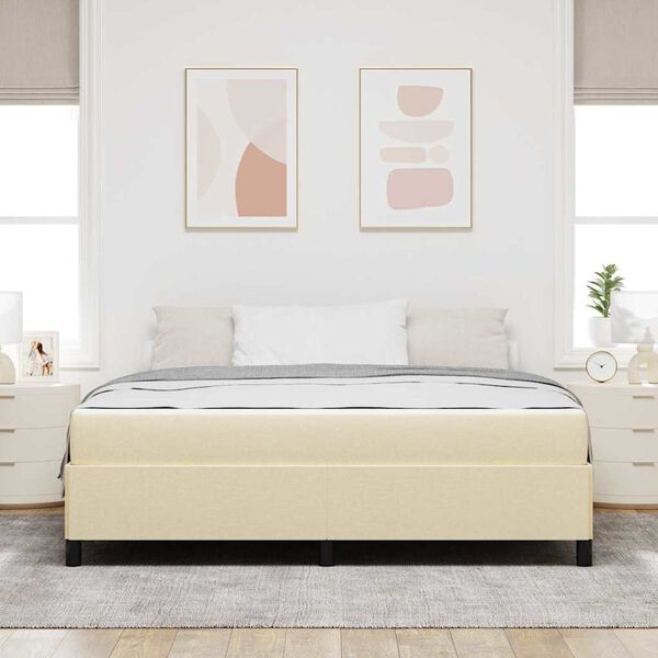 vidaXL Box spring seng Creme 180 x 200 cm Stof