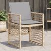 vidaXL havestole 4 stk. med hynder polyrattan blandet beige