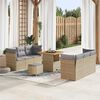 vidaXL Havesofa S&aelig;t 9 pcs Beige polyrattan