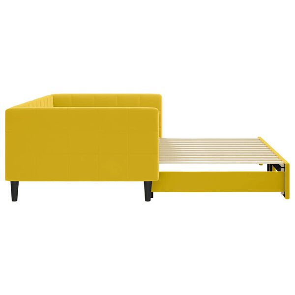 vidaXL daybed med udtr&aelig;k 100x200 cm velour gul