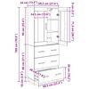 vidaXL Highboard med skuffe Sort eg 69,5 x 34 x 180 cm Konstrueret tr&aelig;