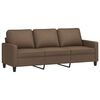 vidaXL 3-personers sofa med fodskammel 180 cm stof Brun