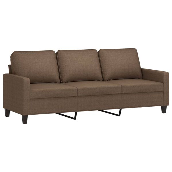 vidaXL 3-personers sofa med fodskammel 180 cm stof Brun