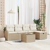 vidaXL Havesofa S&aelig;t med pude med opbevaring 6 pcs Beige Poly rattan