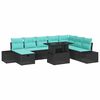 vidaXL Havesofa S&aelig;t 9 stk. Sort polyrattan