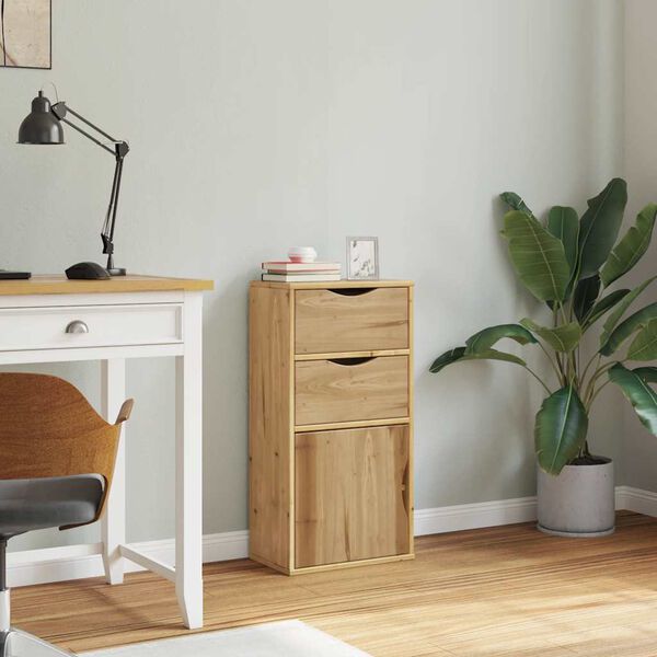 vidaXL sideskab ODDA med skuffer 40x24x79 cm massivt fyrretræ