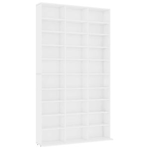 vidaXL cd-reol 102x23x177,5 cm konstrueret tr&aelig; hvid