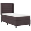 vidaXL LED Box Spring Bed med madras M&oslash;rk Brun 90 x 190 cm Stof