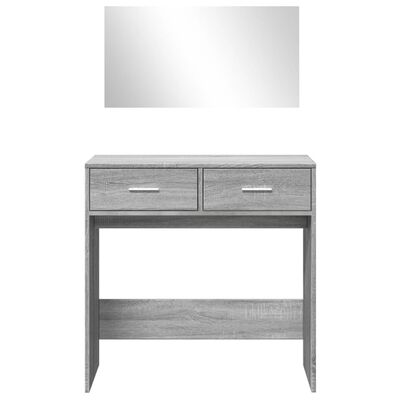 vidaXL makeupbord med spejl 80x39x80 cm grå sonoma-eg