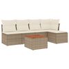 vidaXL sofas&aelig;t til haven 6 dele med hynder polyrattan beige