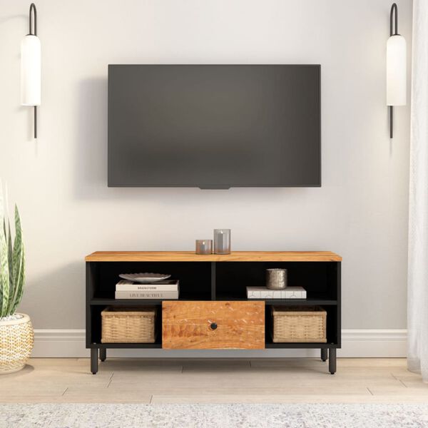 vidaXL tv-bord 100x33x46 cm massivt akacietræ