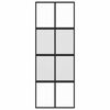 vidaXL skyded&oslash;r 76x205 cm h&aelig;rdet glas og aluminium sort