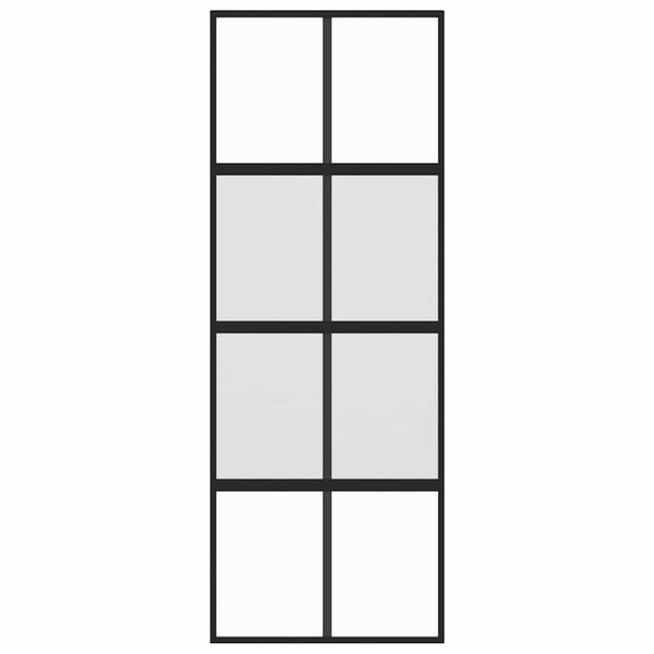 vidaXL skyded&oslash;r 76x205 cm h&aelig;rdet glas og aluminium sort