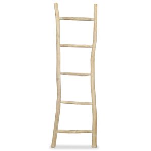 vidaXL h&aring;ndkl&aelig;destige med 5 trin teak 45 x 150 cm naturfarvet
