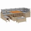 vidaXL Havesofa S&aelig;t 9 stk. Beige polyrattan