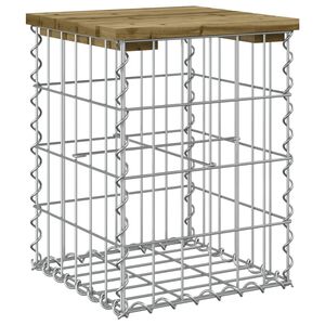 vidaXL haveb&aelig;nk med gabiondesign 33x31x42 cm impr&aelig;gneret fyrretr&aelig;