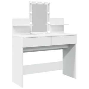 vidaXL makeupbord med LED-lys 100x40x130 cm hvid