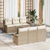 vidaXL Havesofa S&aelig;t med pude 7 pcs Beige og creme polyrattan