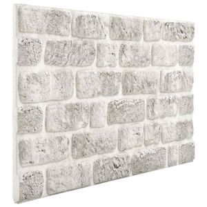 vidaXL V&aelig;gpaneler 10 stk. 100 x 50 cm Lysegr&aring; EPS Skum