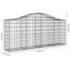 vidaXL buet gabionkurv 200x30x80/100 cm galvaniseret jern