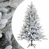 vidaXL Kunstigt Hinged Juletr&aelig; 120 cm PVC og metal Gr&oslash;n og Hvid
