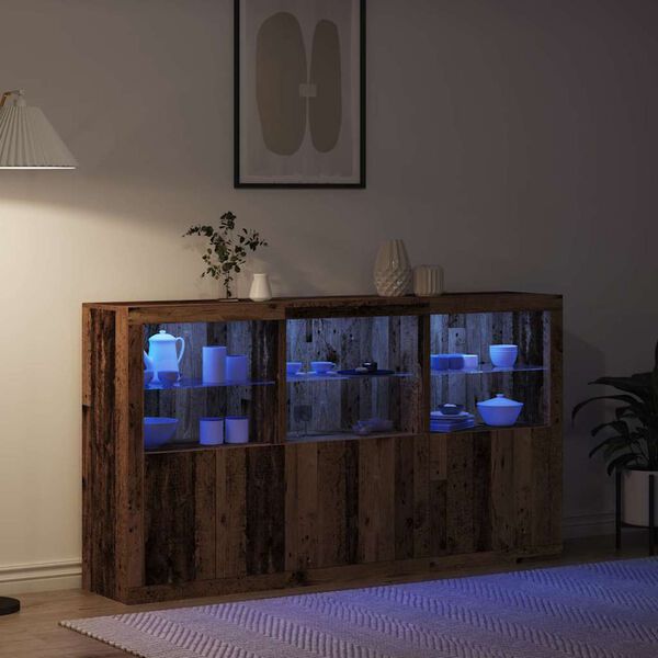 vidaXL Sideboard Gammelt tr&aelig; 181,5 x 37 x 100 cm Konstrueret tr&aelig;