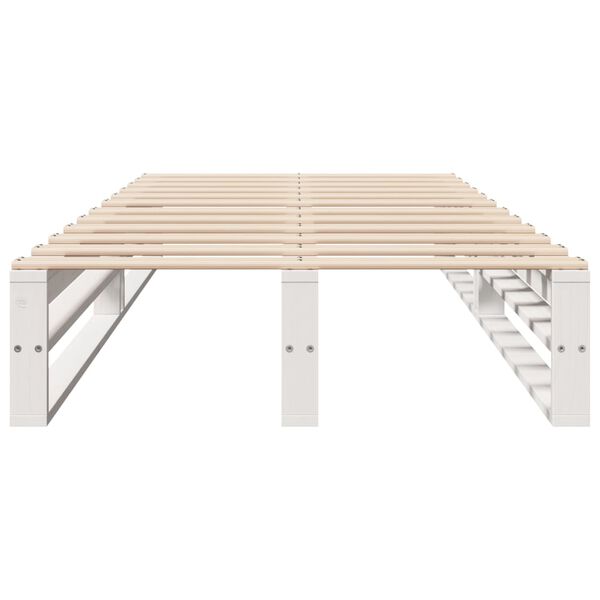 vidaXL sengeramme uden madras 100x200 cm massivt fyrretr&aelig; hvid