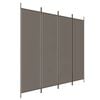 vidaXL 4-panels rumdeler 200x200 cm stof antracitgr&aring;