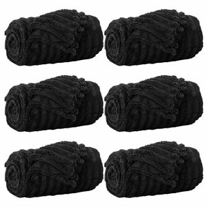 vidaXL Kastet&aelig;pper 6 stk. Sort 200 x 150 cm 4.75 kg Fleece