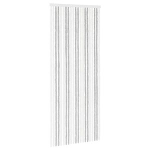 vidaXL Insektgardin i chenille Lys Gr&aring; og Hvid 90 x 220 cm 100% PP
