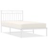 vidaXL sengeramme med sengegavl 100x190 cm metal hvid
