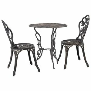 vidaXL bistros&aelig;t 3 dele st&oslash;bt aluminium