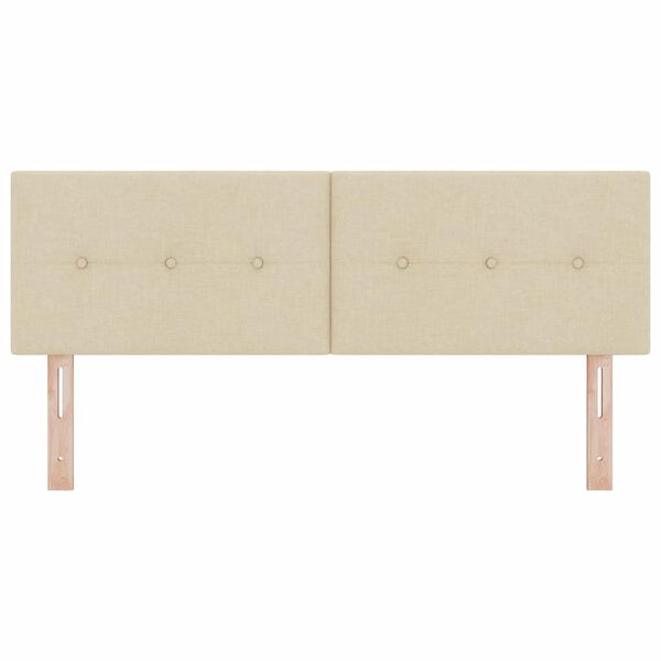 vidaXL Hovedg&aelig;rde med hovedg&aelig;rde Creme 160 cm Faux l&aelig;der