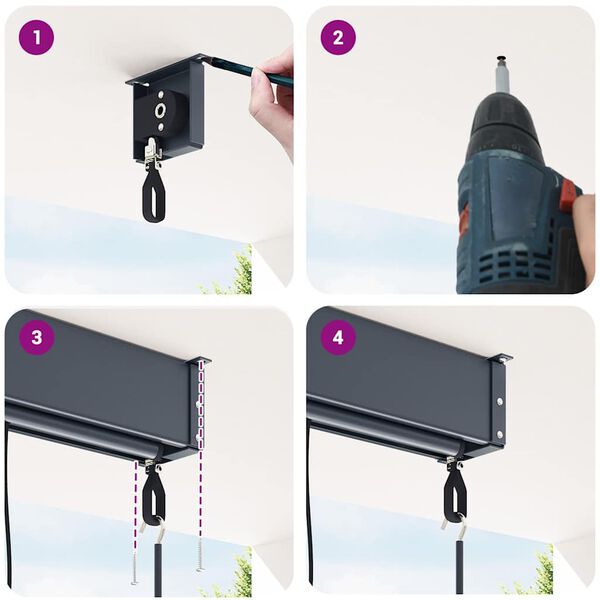 vidaXL udend&oslash;rs rullegardin 60x250 cm bl&aring; og hvid