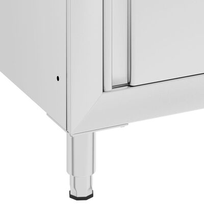 vidaXL kommercielt køkkenbord med skab 60x60x96 cm rustfrit stål
