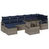 vidaXL Havesofa S&aelig;t 8 stk. Gr&aring; og Marinebl&aring; polyrattan