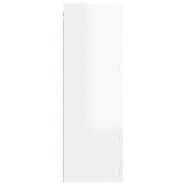 vidaXL tv-bord 30,5x30x90 cm konstrueret tr&aelig; hvid h&oslash;jglans