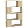 vidaXL bogreol/rumdeler 80x24x124,5 cm konstrueret tr&aelig; sonoma-eg