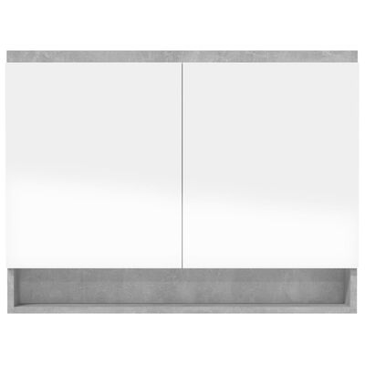 vidaXL badeværelsesskab med spejl 80x15x60 cm MDF betongrå