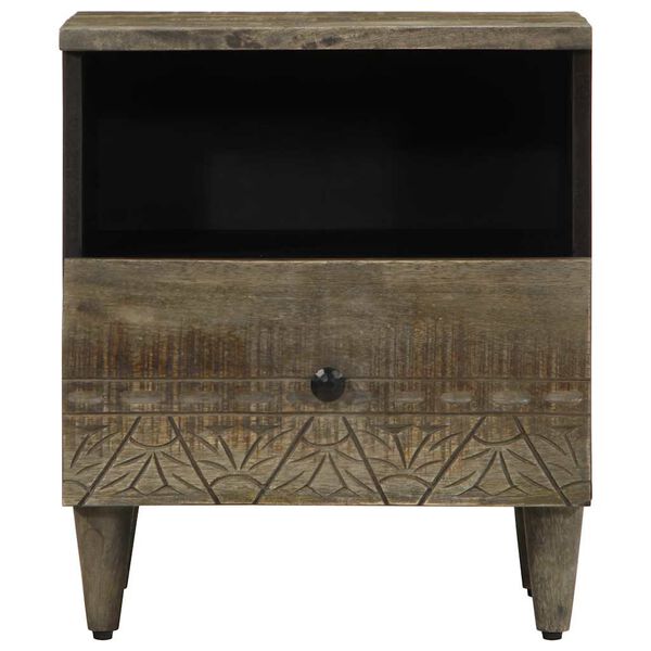 vidaXL sengeborde 2 stk. 40x33x46 cm massivt mangotr&aelig; lysegr&aring;