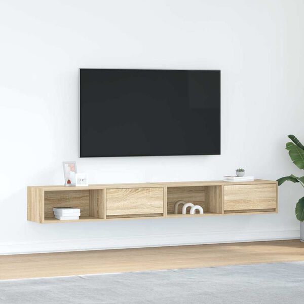 vidaXL tv-borde 2 stk. 100x31x25,5 cm konstrueret tr&aelig; sonoma-eg